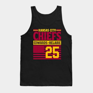 Kansas City Chiefs Edwards-Helaire 25 American Flag Football Tank Top